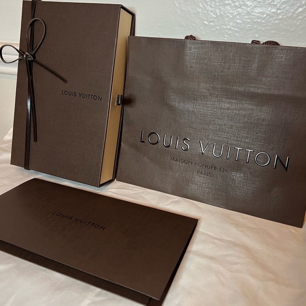 Louis Vuitton Gift Box, Shopping Bag, and Receipt Holder